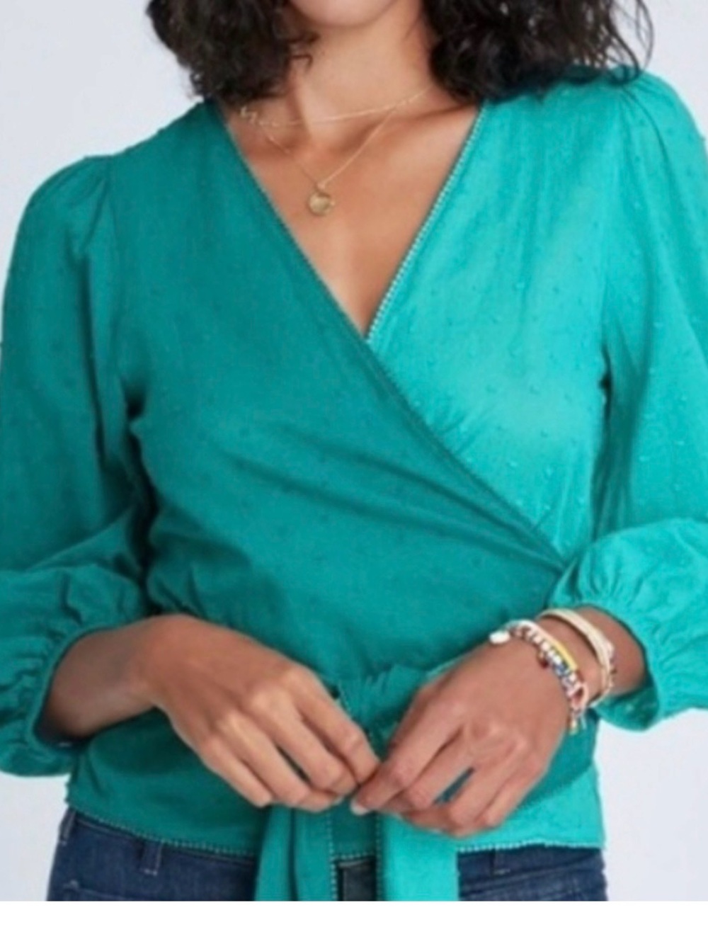 FARM Rio Teal Wrap Blouse